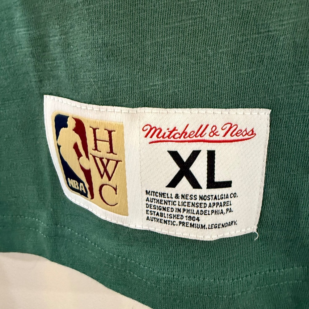 Mitchell & Ness Milwaukee Bucks NBA Slub T-Shirt Green Mens XL NWT Streetwear - Picture 10 of 10